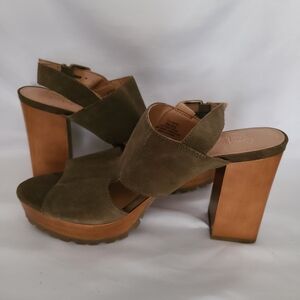 Crown Vintage Olive and Tan Platform Sandals